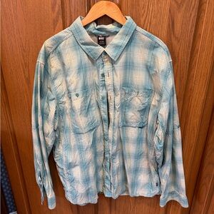 REI Men's Blue Plaid Fishing Shirt